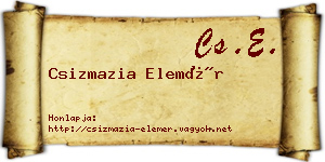 Csizmazia Elemér névjegykártya